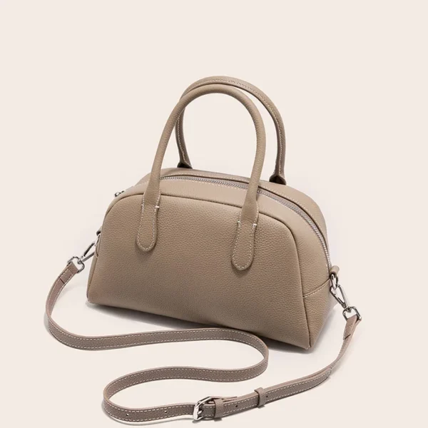 2023 New Boston Cowhide Female Bag Lady Fashion Daily Casual Shoulder Bag Girls Crossbody Messenger Commute Tote