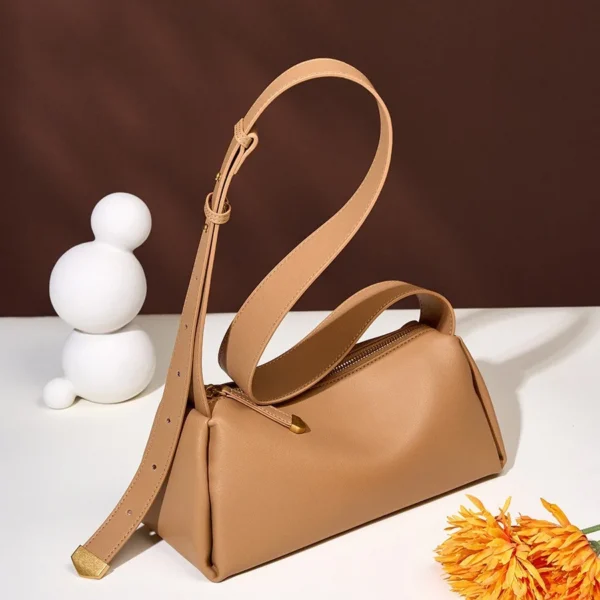 2023 New Fashion Simple Boston Bag Genuine Leather Women Tote Bag Large Capacity Handbag Ladies Fashion Shoulder Bag