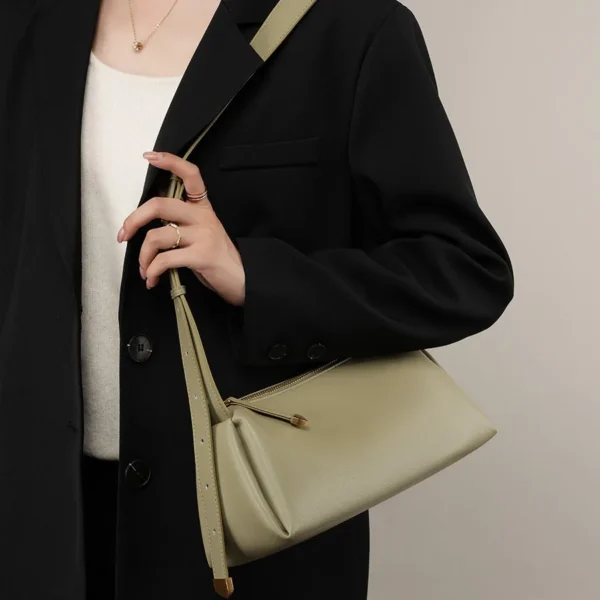 2023 New Fashion Simple Boston Bag Genuine Leather Women Tote Bag Large Capacity Handbag Ladies Fashion Shoulder Bag